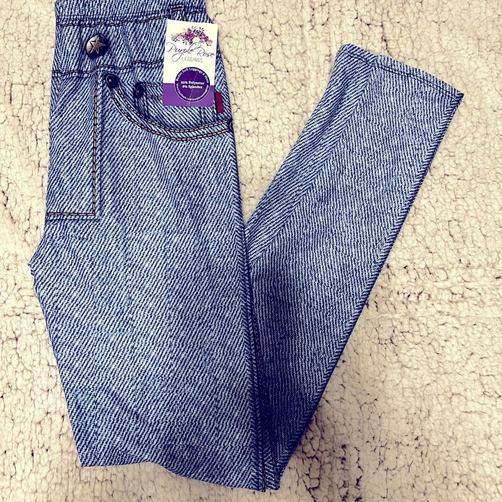 Denim printed leggings. OS